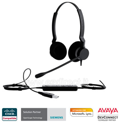 cuffia usb microsoft ms lync Jabra biz 2300 usb per microsoft mslync